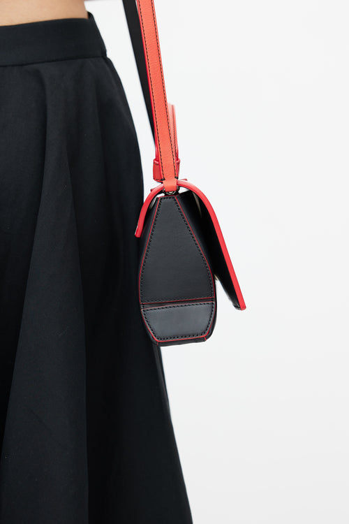 Emilio Pucci Black & Multicolour Pilot Leather Crossbody Bag