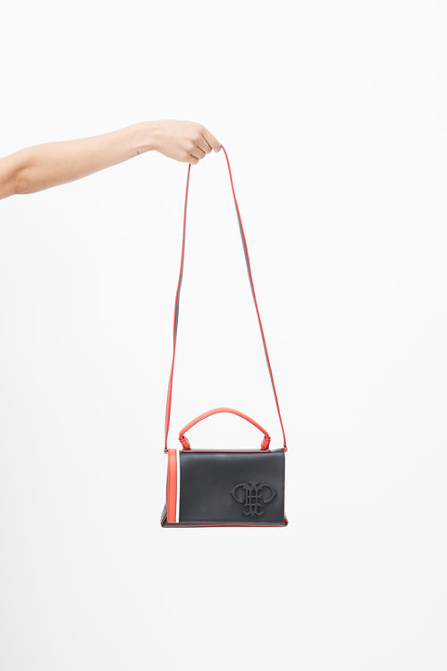 Emilio Pucci Black & Multicolour Pilot Leather Crossbody Bag