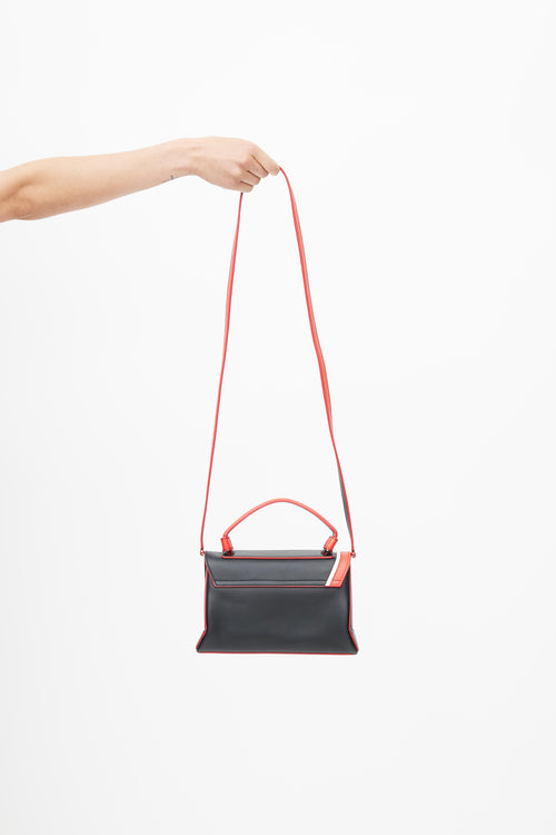 Emilio Pucci Black & Multicolour Pilot Leather Crossbody Bag