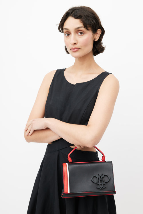 Emilio Pucci Black & Multicolour Pilot Leather Crossbody Bag