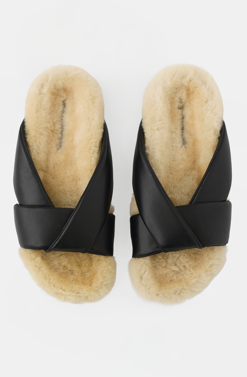 Emme Parsons Leather & Shearling Slide