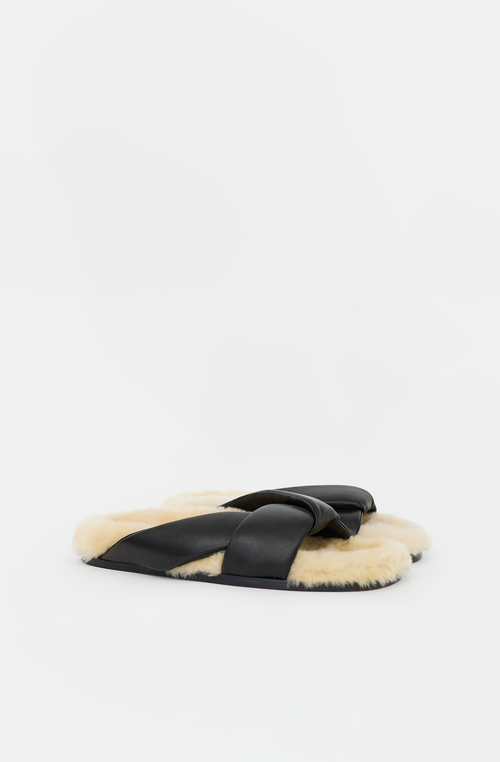 Emme Parsons Leather & Shearling Slide