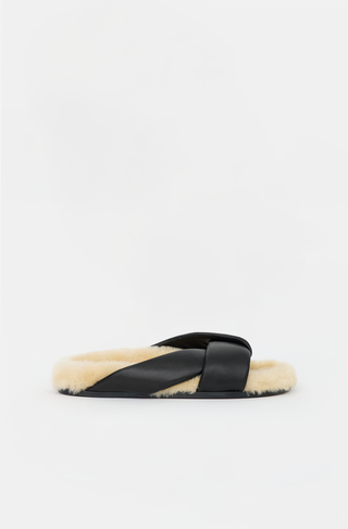 Emme Parsons Leather & Shearling Slide