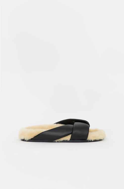 Emme Parsons Leather & Shearling Slide