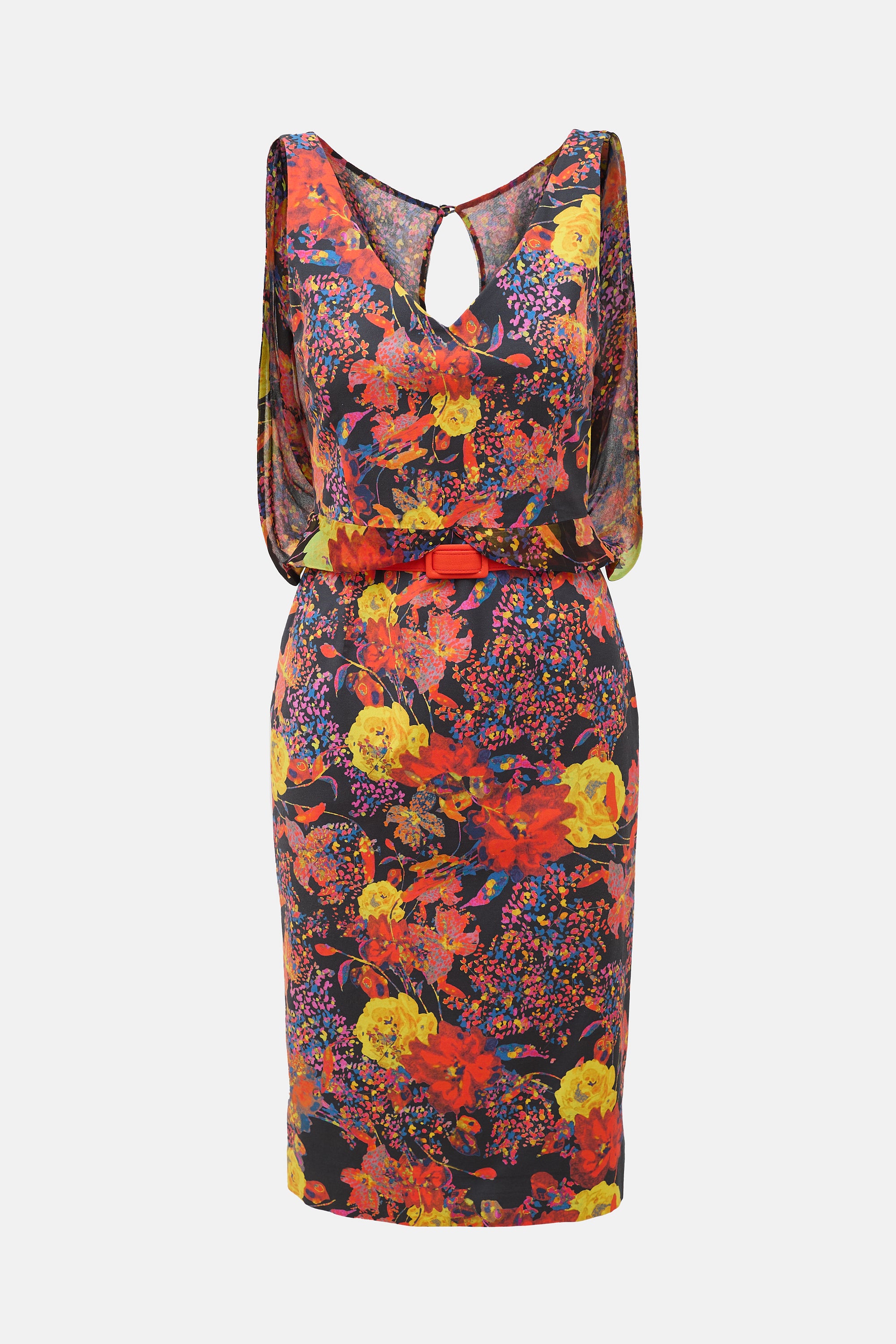 Erdem Floral Cape Effect Dress