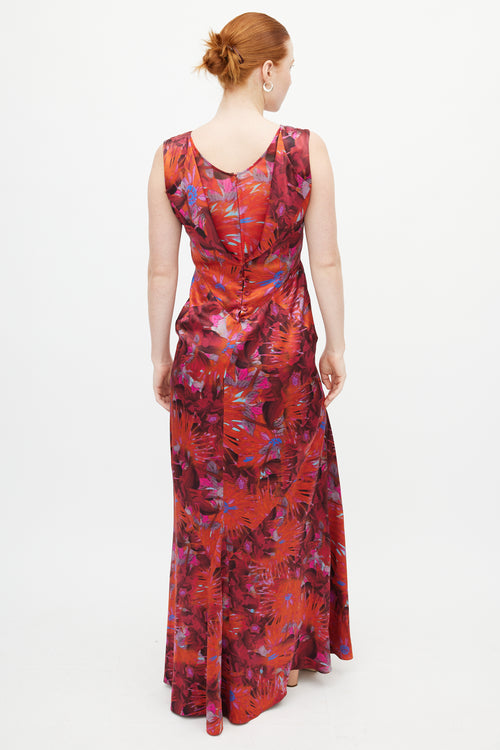Erdem Red & Multicolour Floral Dress