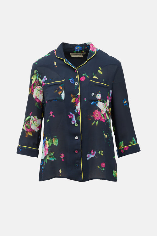 Erdem Silk Floral Blouse