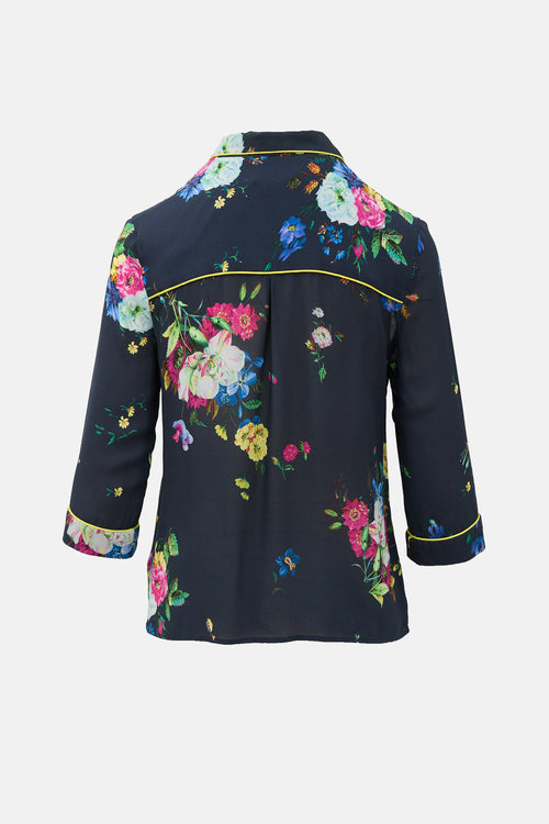 Erdem Silk Floral Blouse