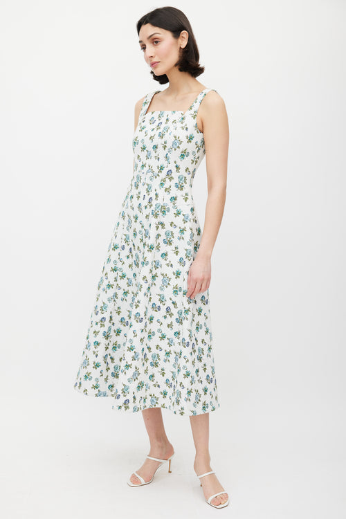 Erdem White & Multicolour Floral Polly Dress