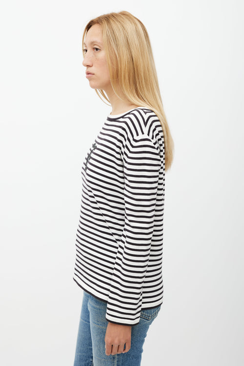 Ermanno Scervino Black & White Stripe Knit Top