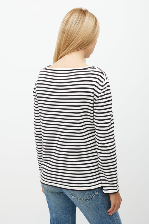 Ermanno Scervino Black & White Stripe Knit Top