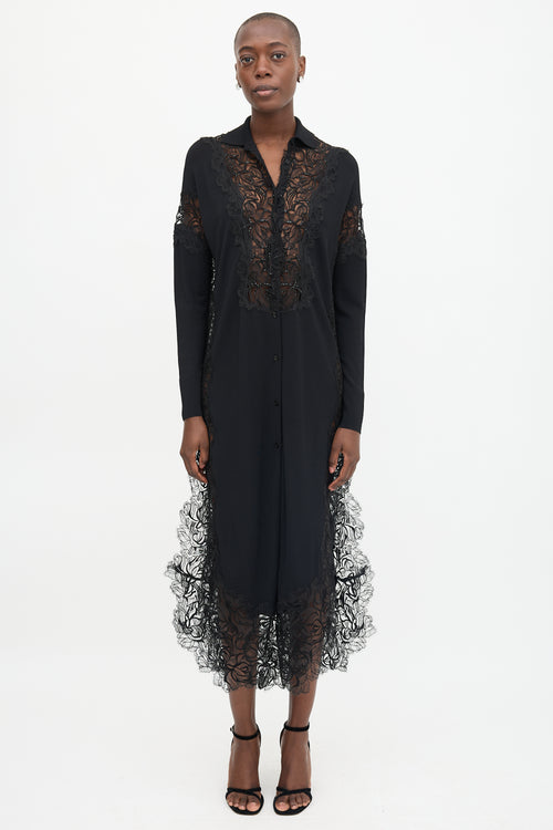 Ermanno Scervino Knit & Lace Embellished Dress