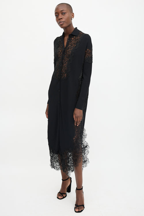 Ermanno Scervino Knit & Lace Embellished Dress
