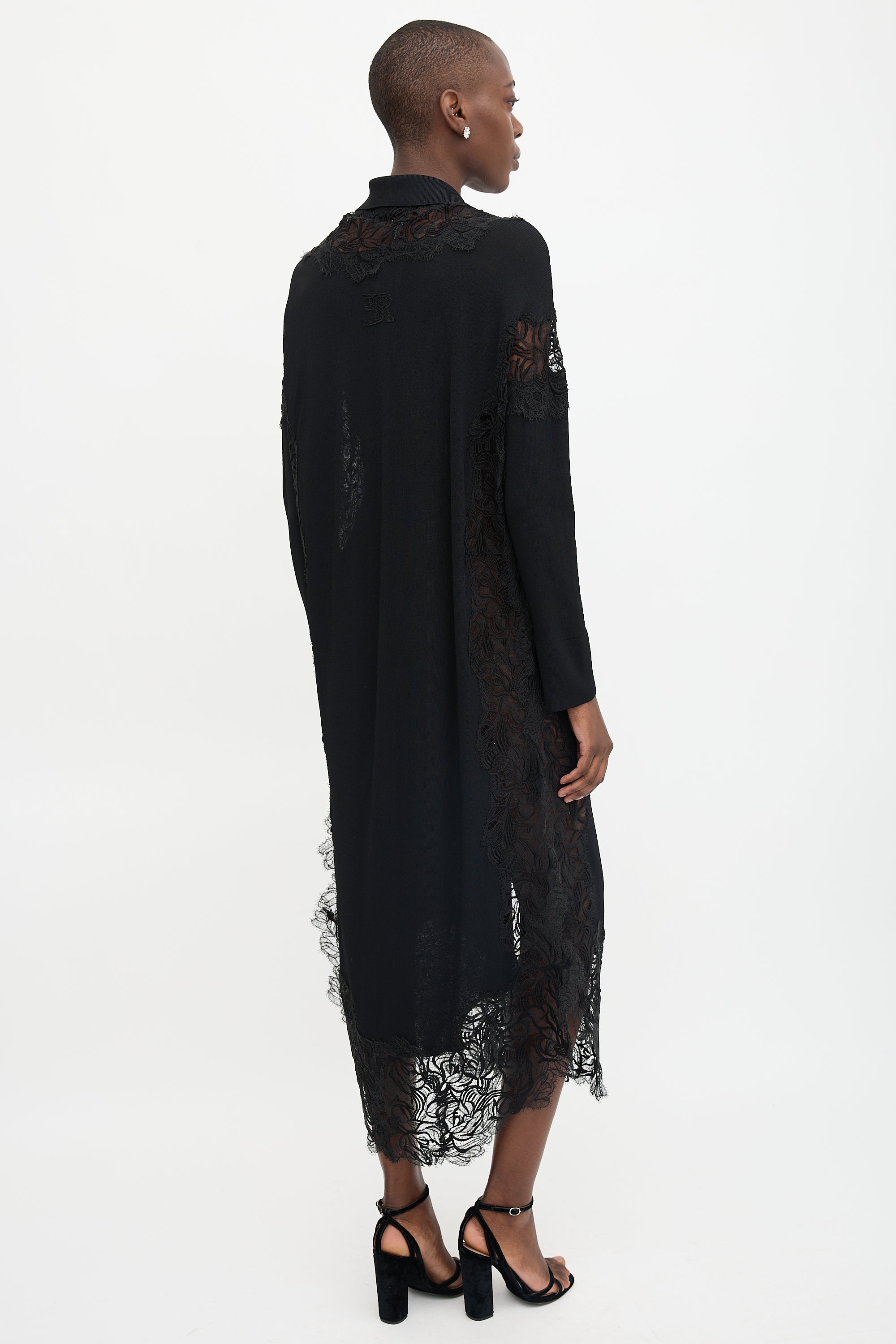 Ermanno Scervino Knit & Lace Embellished Dress