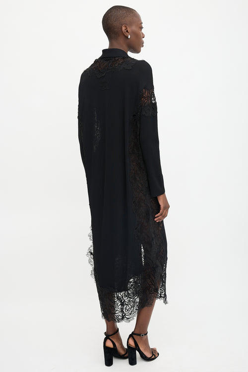 Ermanno Scervino Knit & Lace Embellished Dress