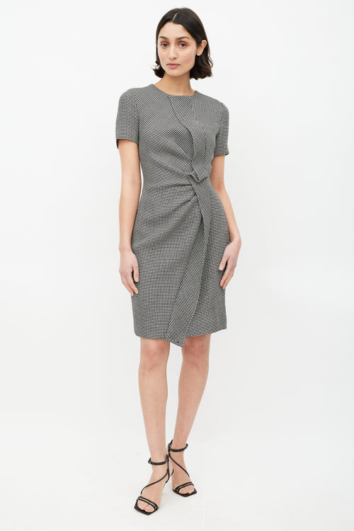 Escada Black & White Textured Wool Dress