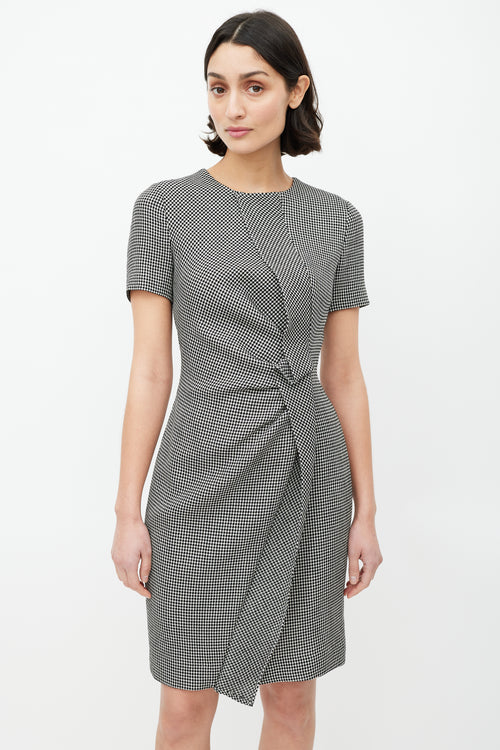 Escada Black & White Textured Wool Dress
