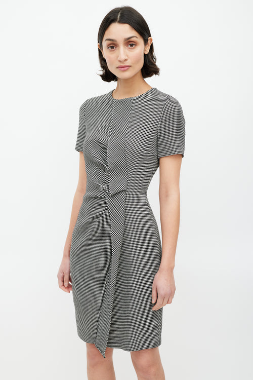 Escada Black & White Textured Wool Dress