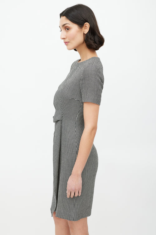 Escada Black & White Textured Wool Dress