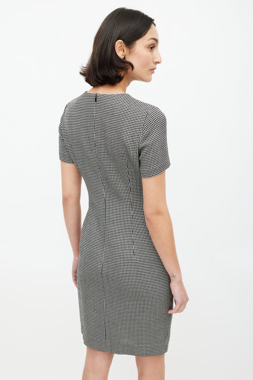 Escada Black & White Textured Wool Dress