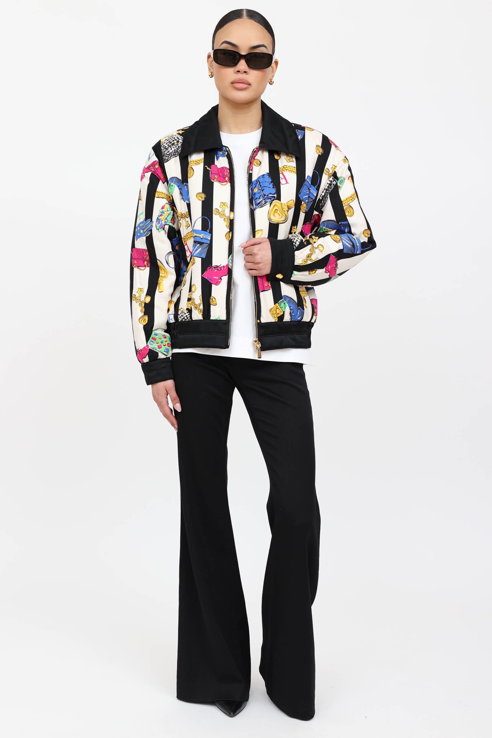 Escada 90's Silk Printed Bomber Jacket