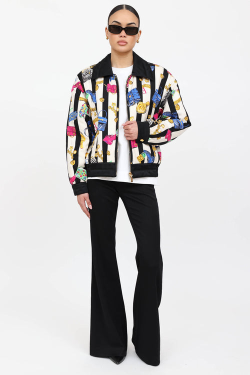 Escada 90's Silk Printed Bomber Jacket