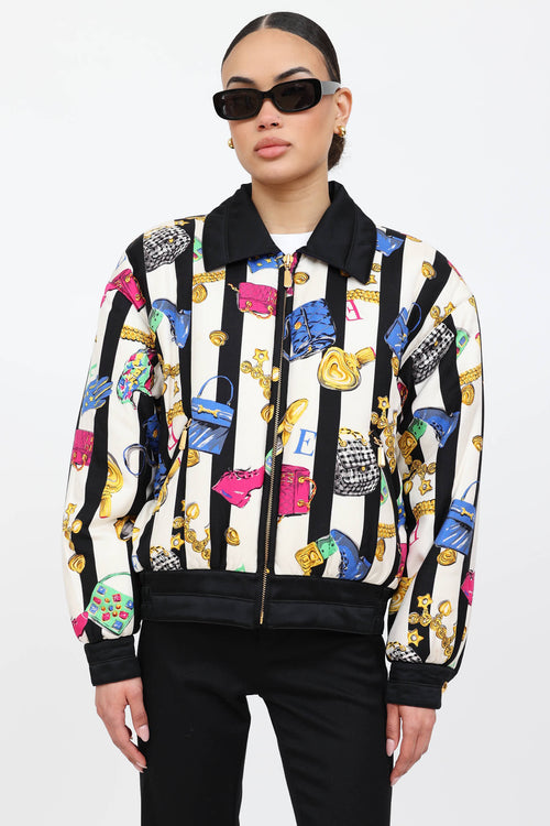 Escada 90's Silk Printed Bomber Jacket