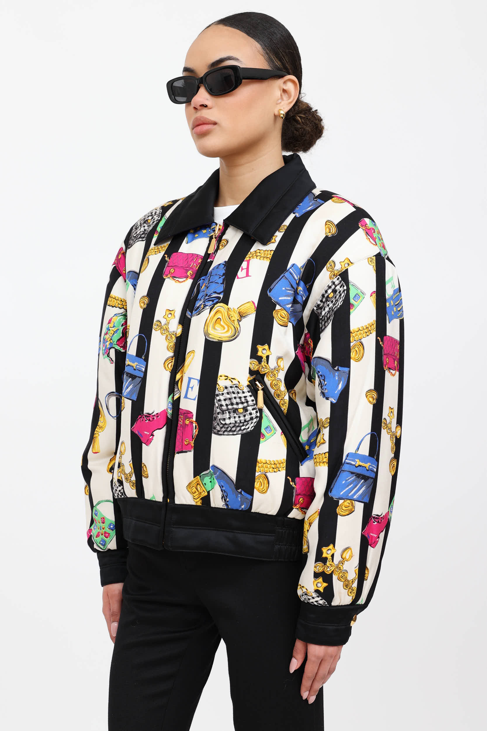 Escada 90's Silk Printed Bomber Jacket