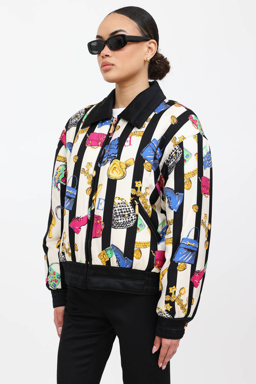 Escada 90's Silk Printed Bomber Jacket