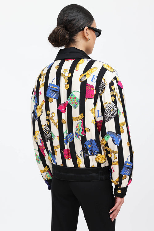 Escada 90's Silk Printed Bomber Jacket
