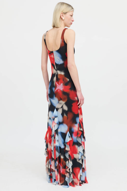 EspeciaPatterned Ruffle Maxi Dress