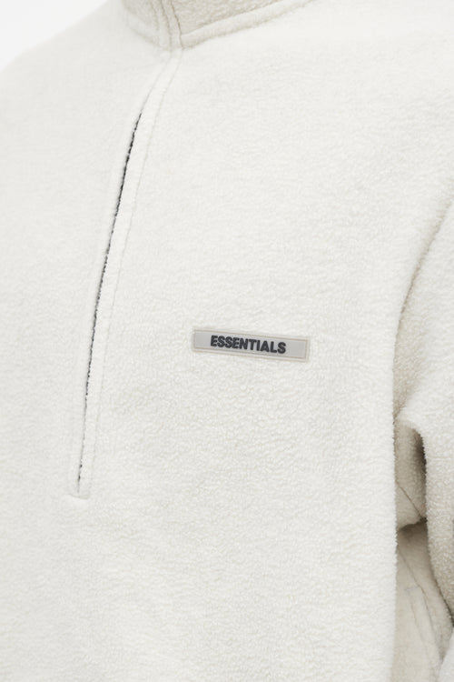 Essentials Cream & Black Fleece Sweater