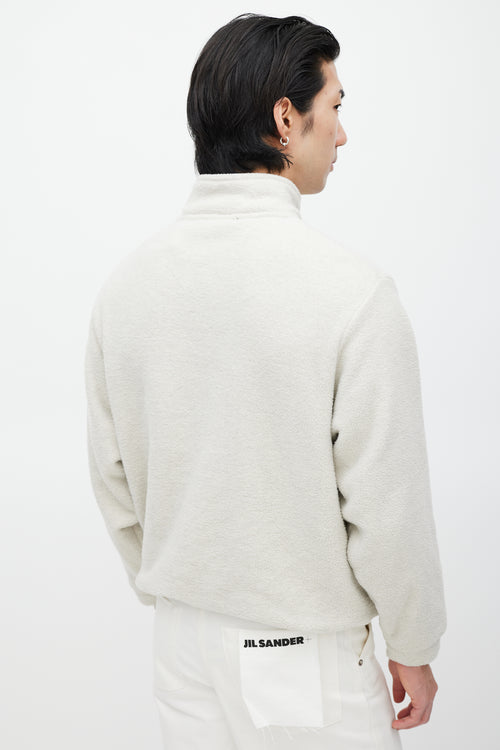 Essentials Cream & Black Fleece Sweater