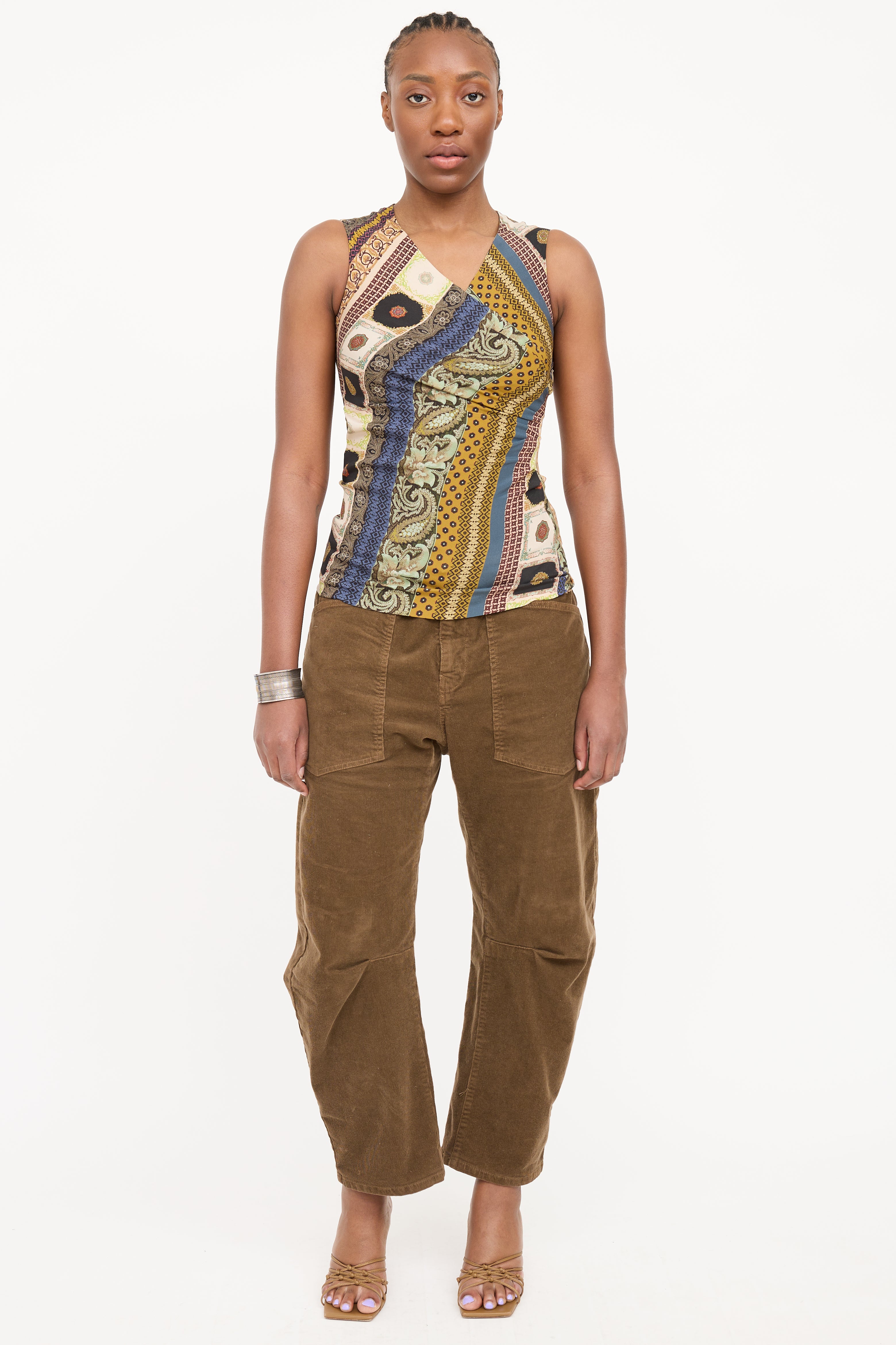 Etro Silk Asymmetrical Gathered Top