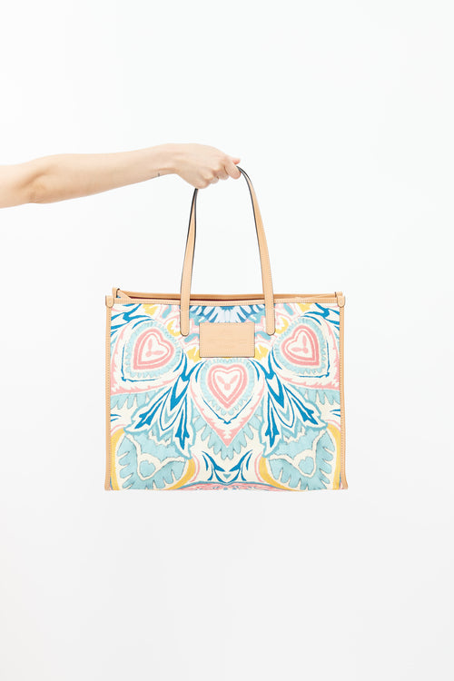 Etro Beige & Multicolour Woven Globetrotter Tote Bag