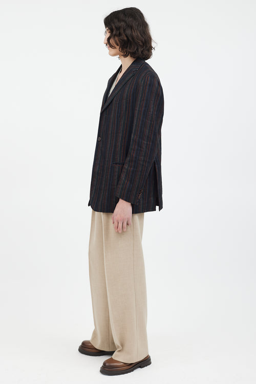 Etro Black & Multi Stripe Blazer