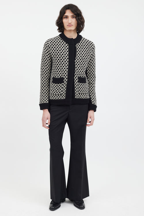 Etro Black & White Knit Cardigan