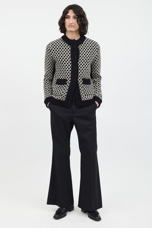Etro Black & White Knit Cardigan