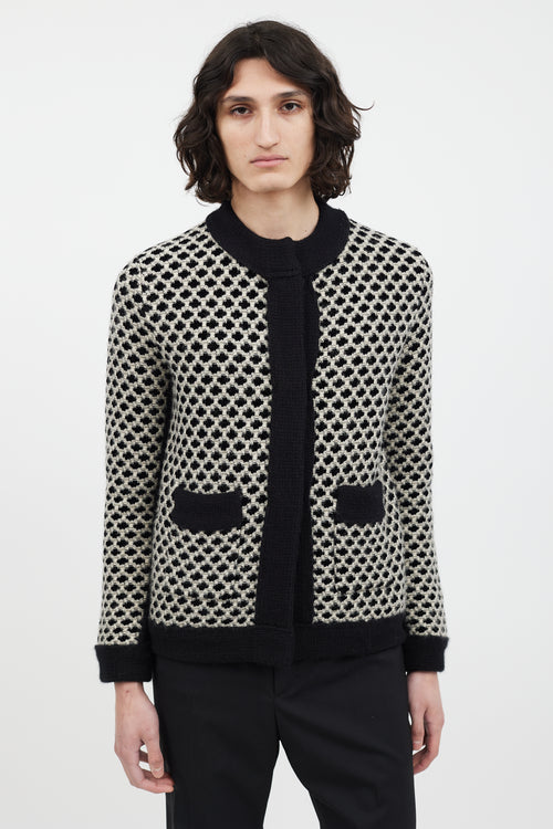 Etro Black & White Knit Cardigan