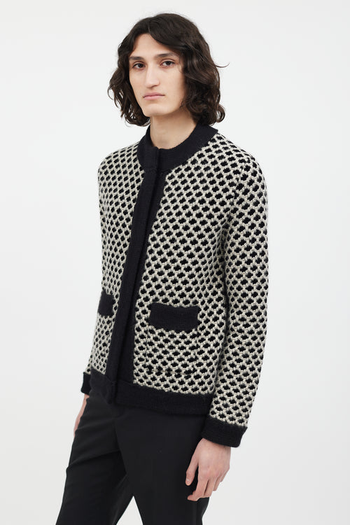 Etro Black & White Knit Cardigan