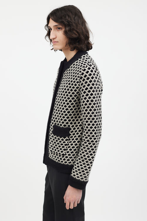 Etro Black & White Knit Cardigan