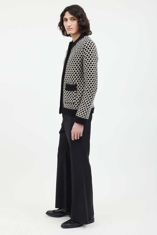 Etro Black & White Knit Cardigan