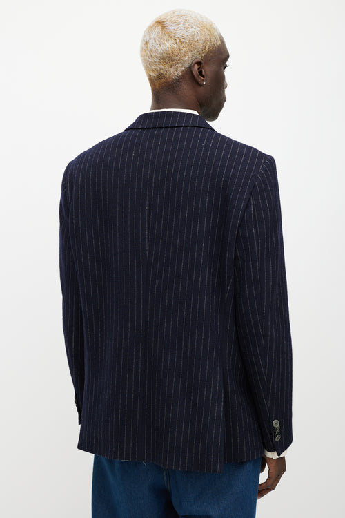 Etro Blue & White Pinstripe Blazer