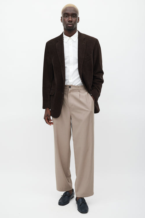 Etro Brown & Black Velour Houndstooth Blazer