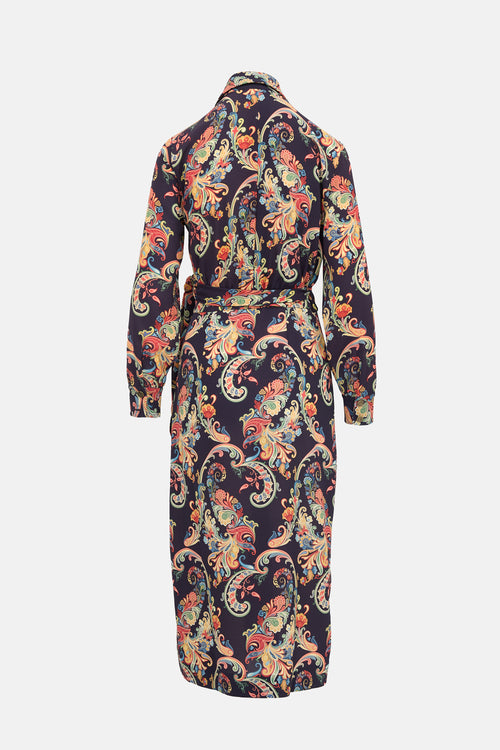 Etro Crepe Paisley Wrap Dress