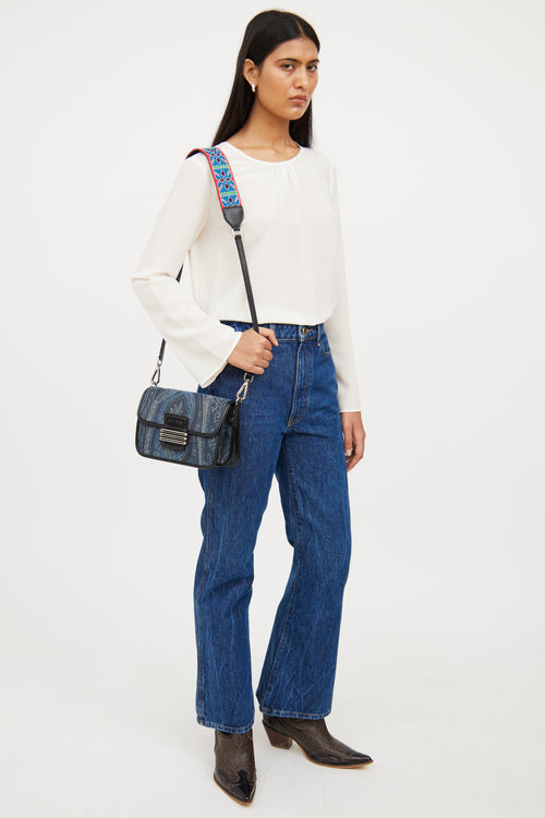 Etro Blue Denim & Paisley Crossbody Bag