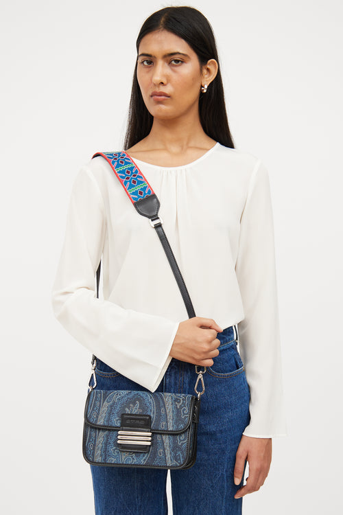 Etro Blue Denim & Paisley Crossbody Bag