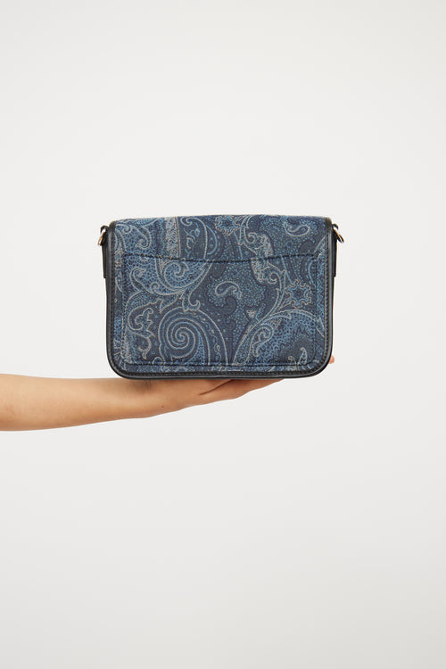 Etro Blue Denim & Paisley Crossbody Bag