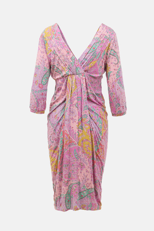 Etro Draped Paisley Dress