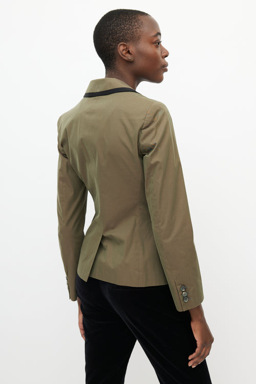 Etro Green & Black Trim Blazer